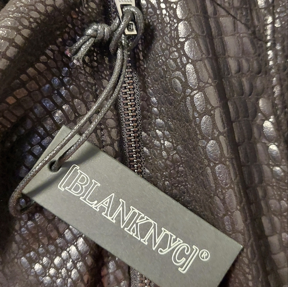 NWT BLANKNYC Irongirl Croc Print Lightweight Moto Jacket - Picture 8 of 14
